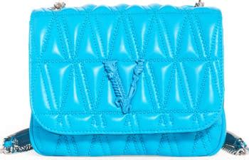 Versace Virtus Studded Matelassé Leather Crossbody Bag